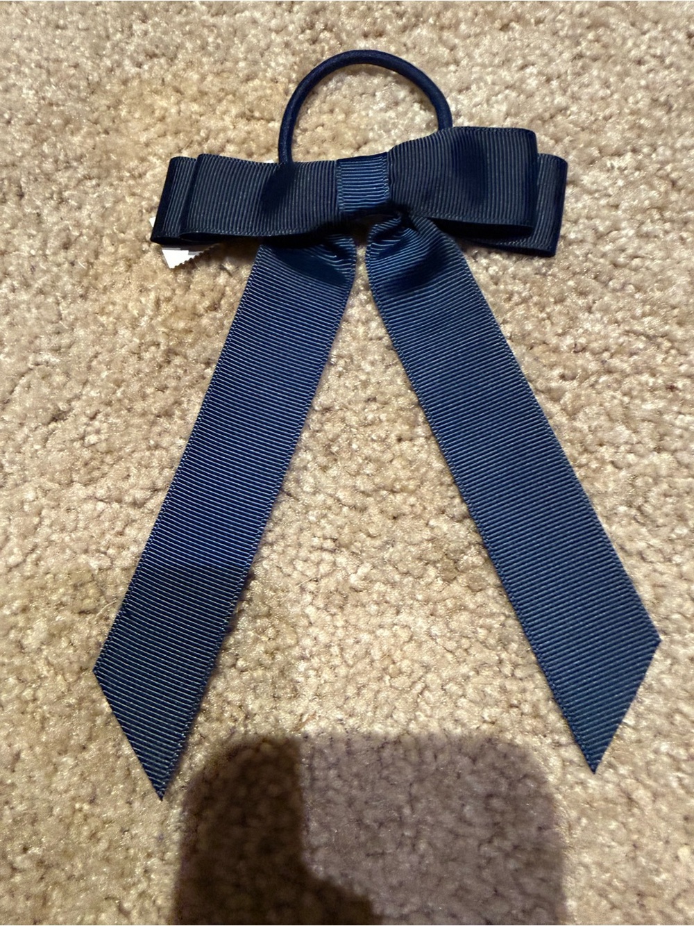 NWT Talbots Navy Blue Grosgrain Ribbon Hair Tie Bow